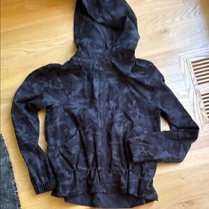 Lululemon Black Camouflage Hooded Jacket